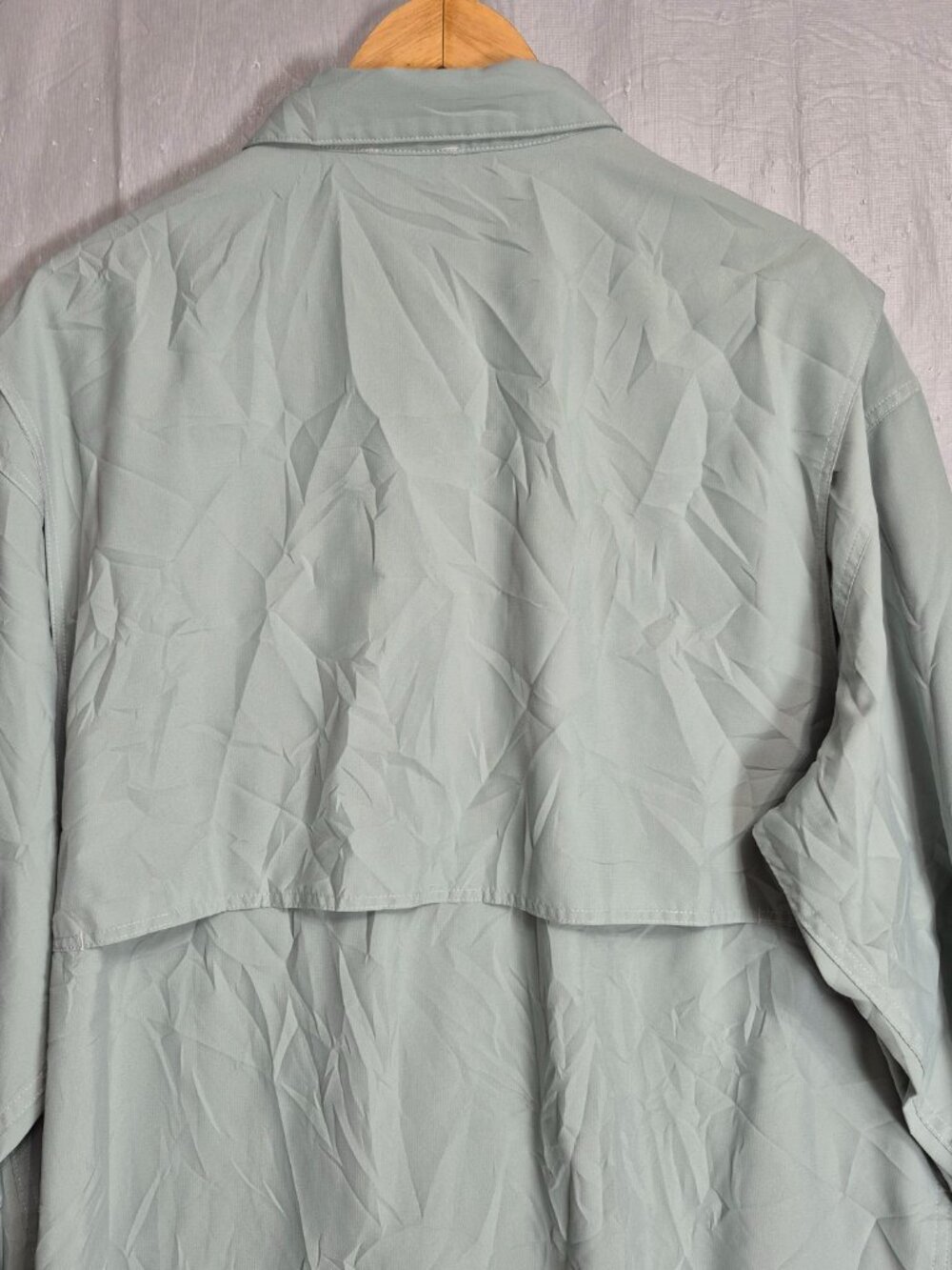 Patagonia Long-Sleeved Sol Patrol Button Up Shirt Light Green XL Fishing 0702 - Picture 9 of 10